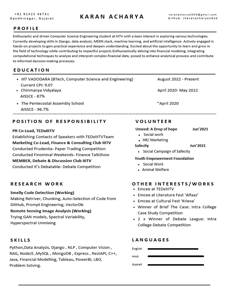 Computer Science Student Profile | PDF | Computing | Learning