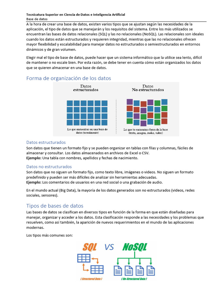 Tipos de Bases de Datos No Relacionales | PDF | Bases de datos | No Sql