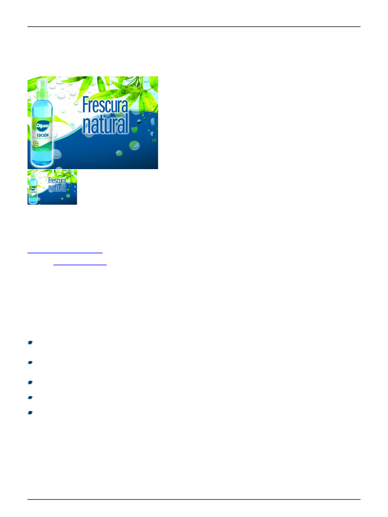 Loción Antibacterial Refrescante Dipsa | PDF