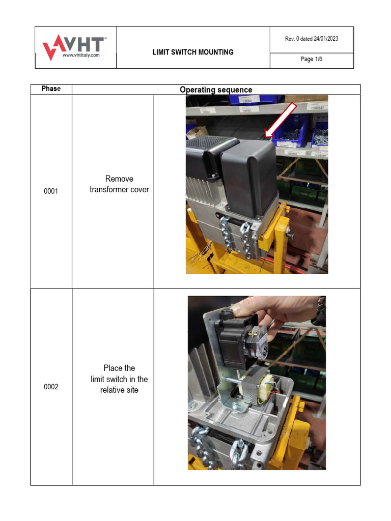 Assembly Instruction Limit Switch Chain Hoist | PDF | Manufactured Goods