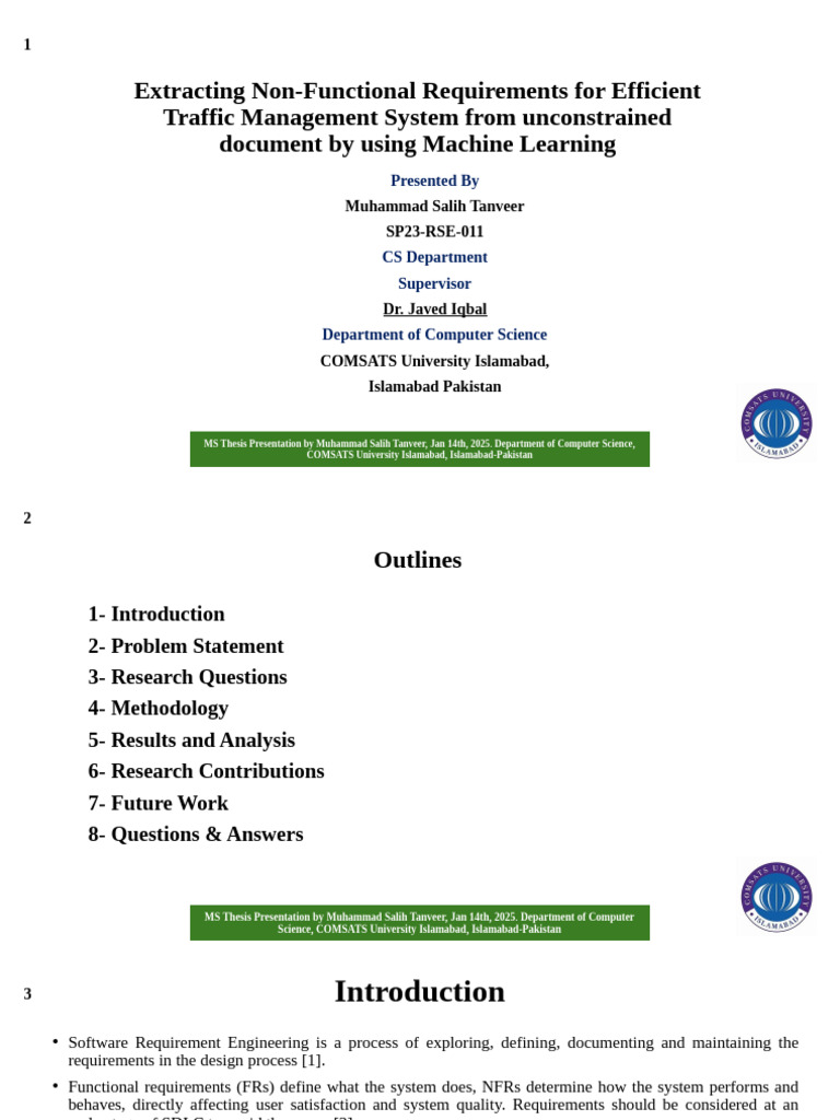 M. Salih Tanveer SP23-RSE-011 Thesis Presentation | PDF | Machine ...