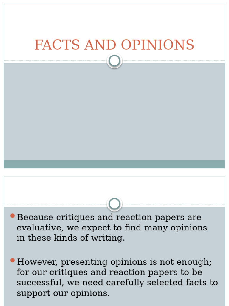 Facts and Opinions Autosaved | PDF | Opinion | Psychology