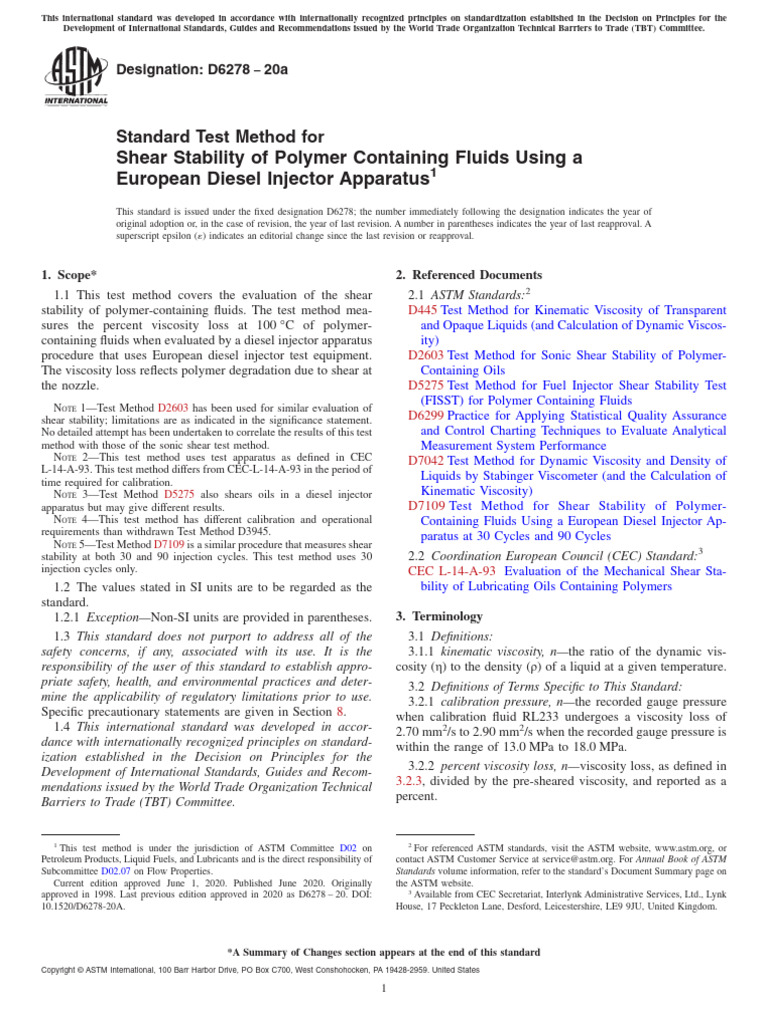 Shear Stability Test for Polymer Fluids | PDF | Pump | Viscosity