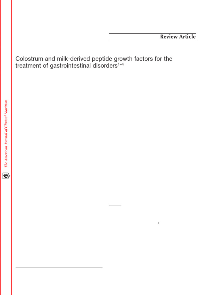 Colostrum's Role in Gut Health Treatment | PDF | Gastrointestinal Tract ...