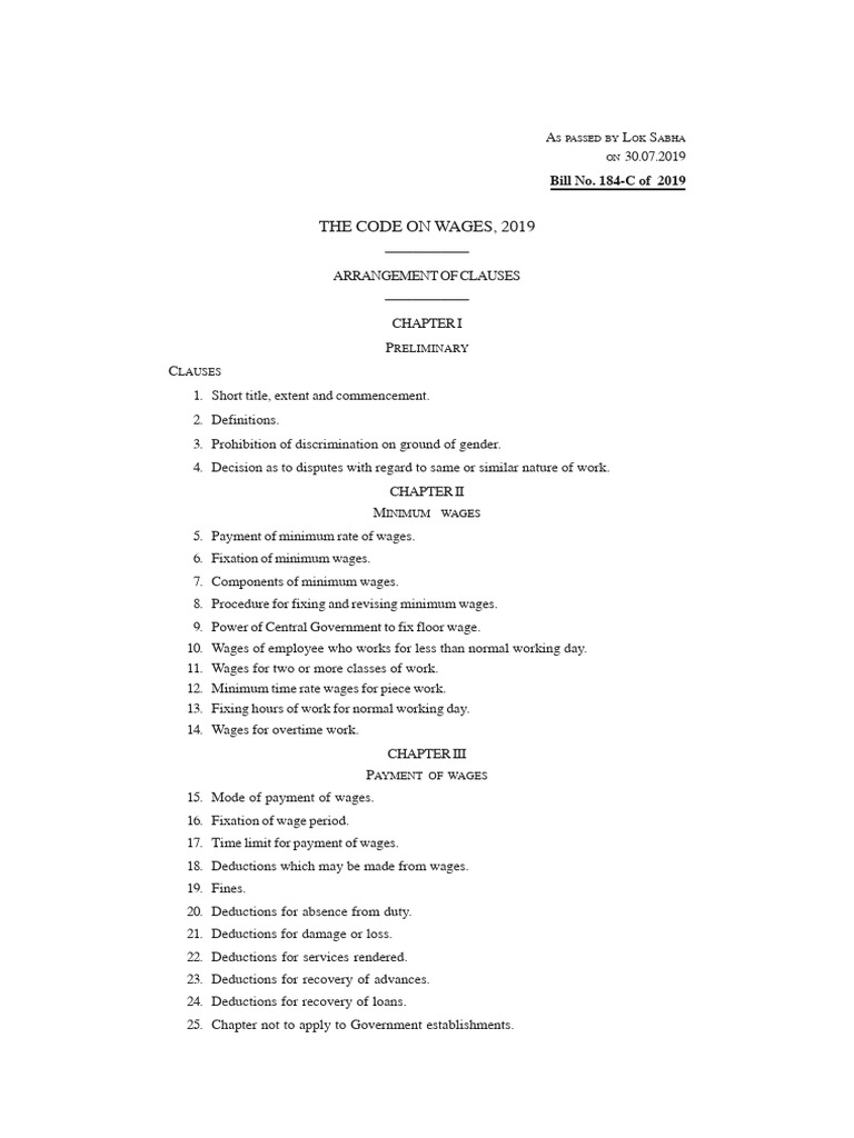 Code on Wages 2019 Overview | PDF | Cost Of Living | Employment