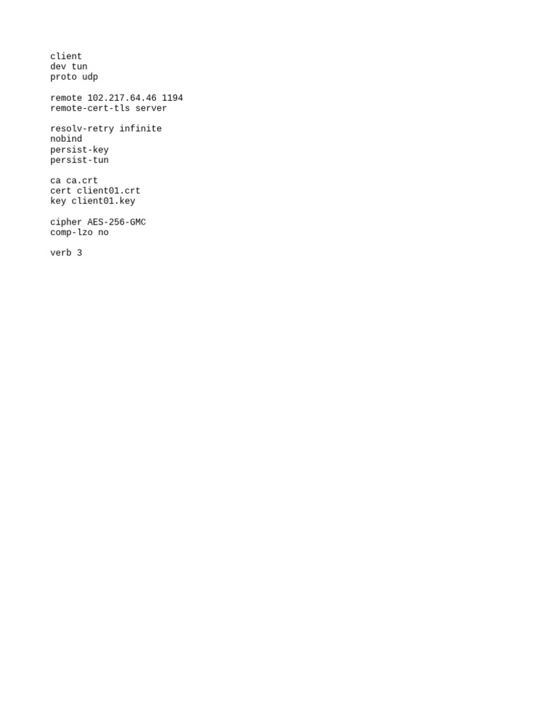 OpenVPN Client Configuration Guide | PDF
