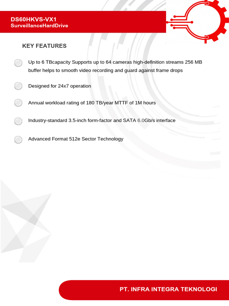 DS60HKVS-VX1 Surveillance HDD Specs | PDF | Byte | Hard Disk Drive