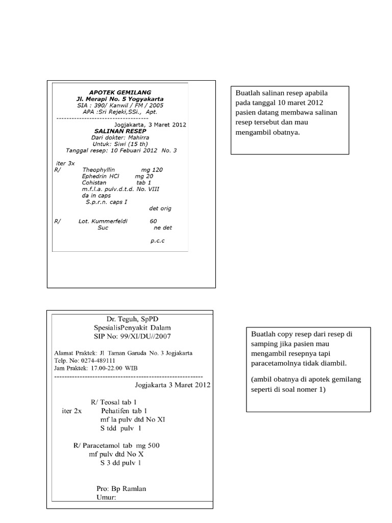 latihan soal copy resep 14 sept | PDF