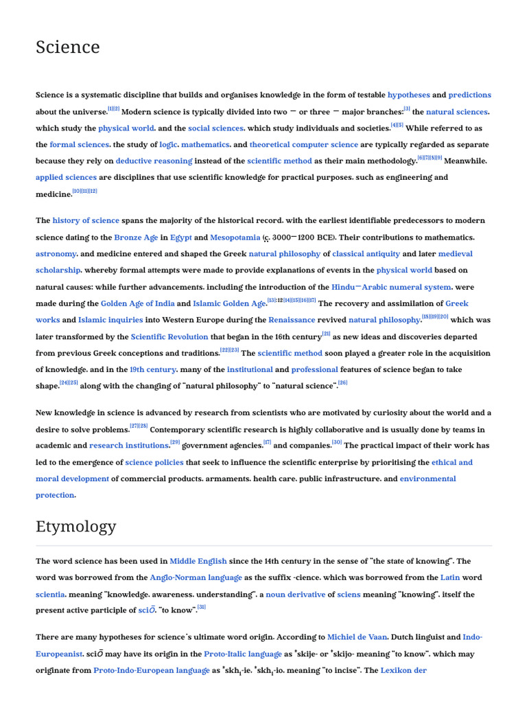 Science wikipedia pdf science scientific method