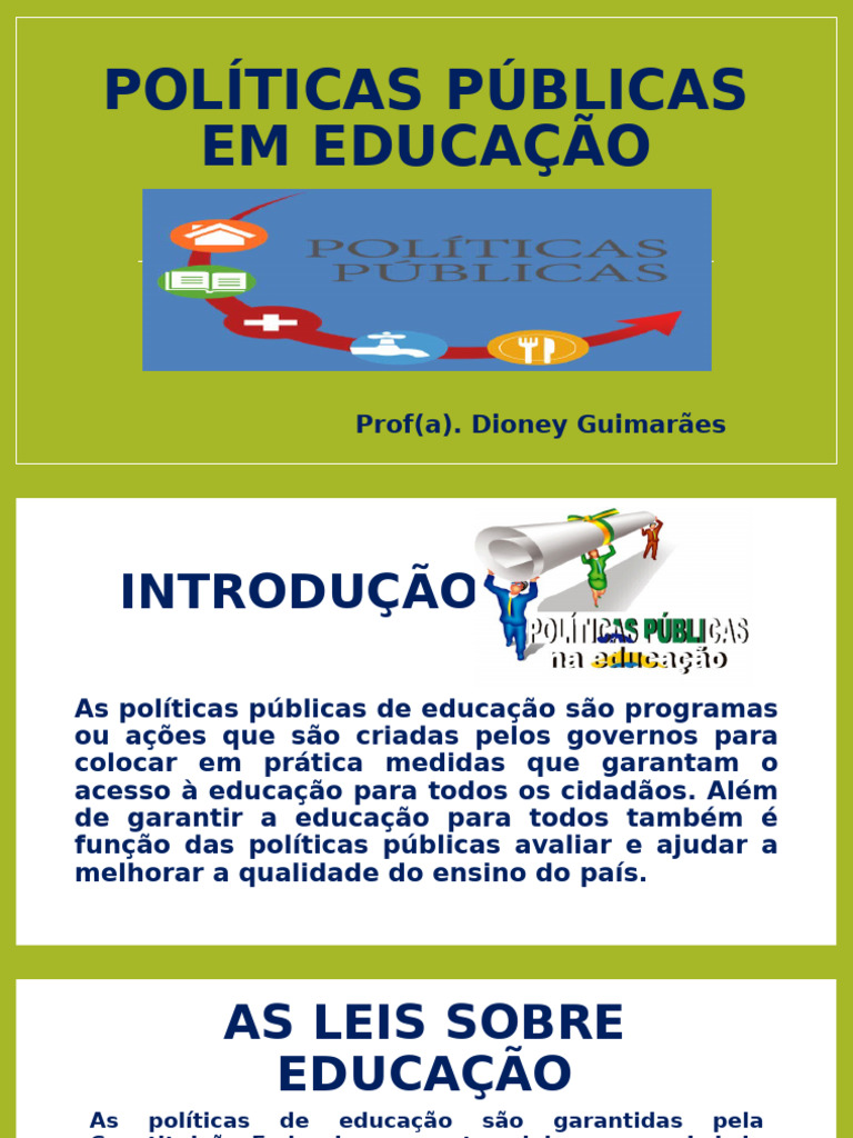 Aula 7 Políticas Públicas em Educação | PDF | Cidadania | Escolas