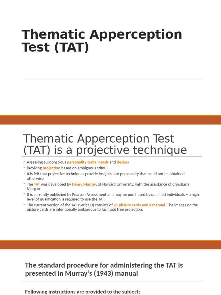 TAT Administration and Scoring Guide | PDF | Behavioural Sciences ...