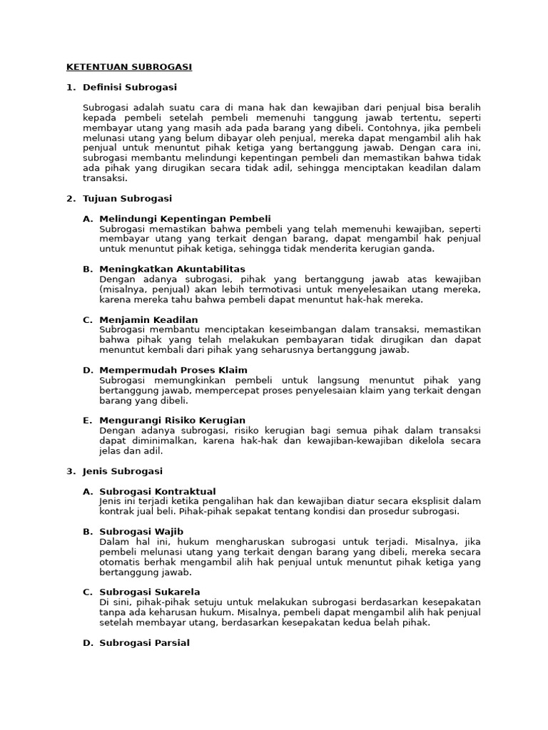 Panduan Lengkap Subrogasi Jual Beli | PDF