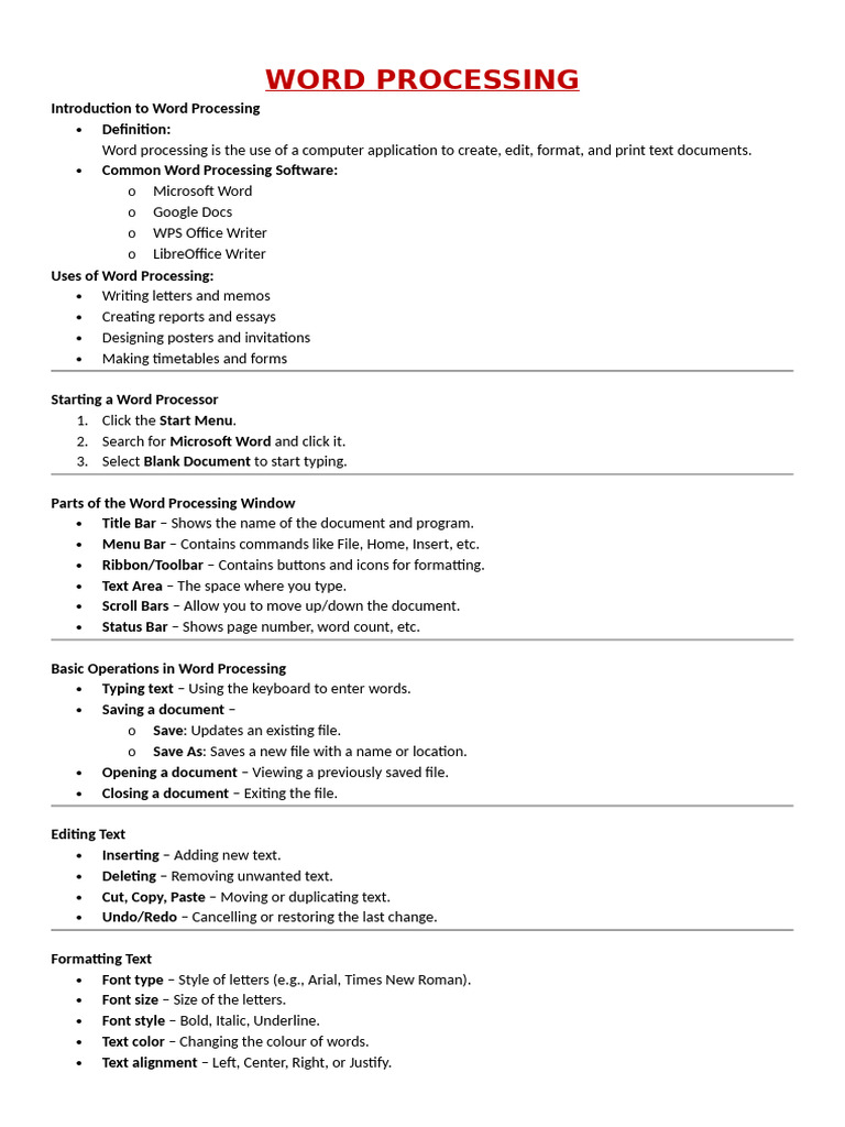 Grade 6 Notes 2025 Term III | PDF | Internet | Microsoft Word