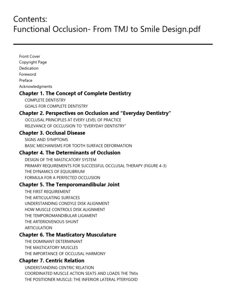 Functional Occlusion: TMJ to Smile Design | PDF | Medical
