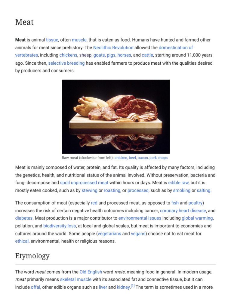 Understanding Meat: History and Impact | PDF | Meat | Climate Change ...