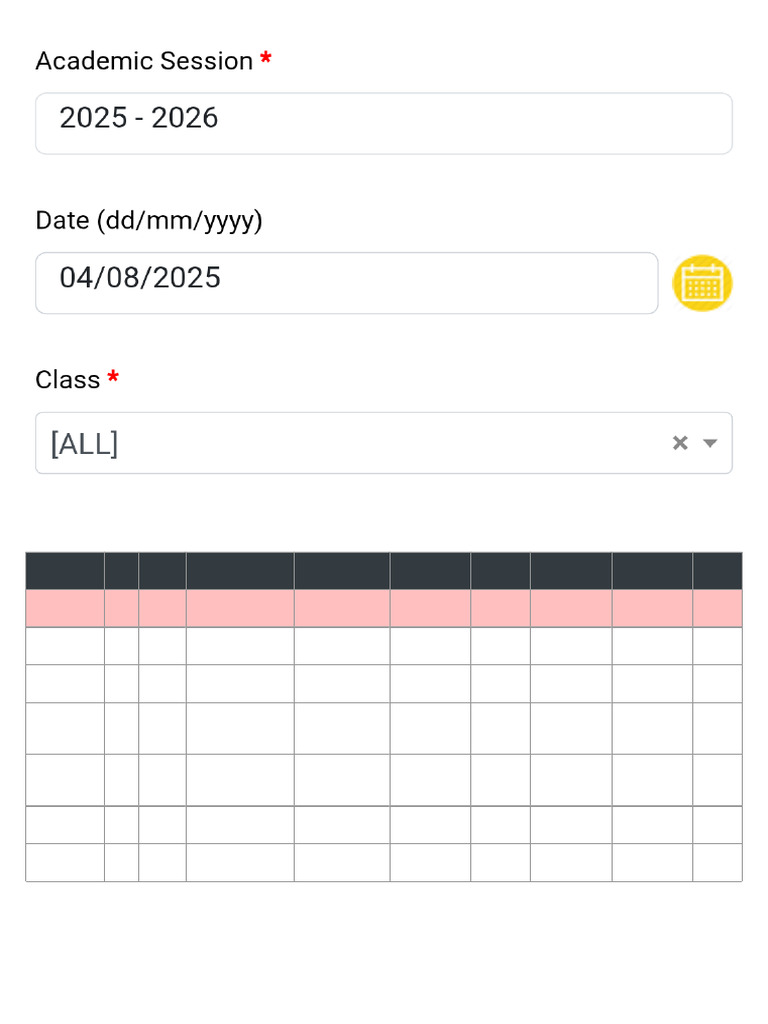 Student Absences by Class and Date | PDF