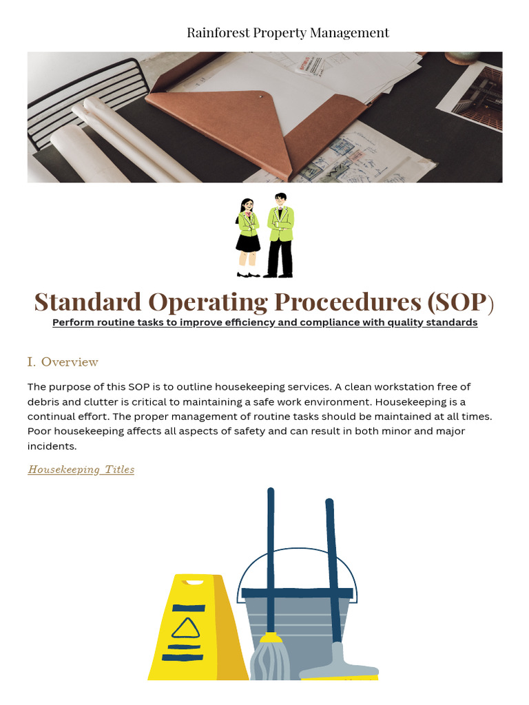 Housekeeping SOP for Property Management | PDF | Housekeeping | Tableware
