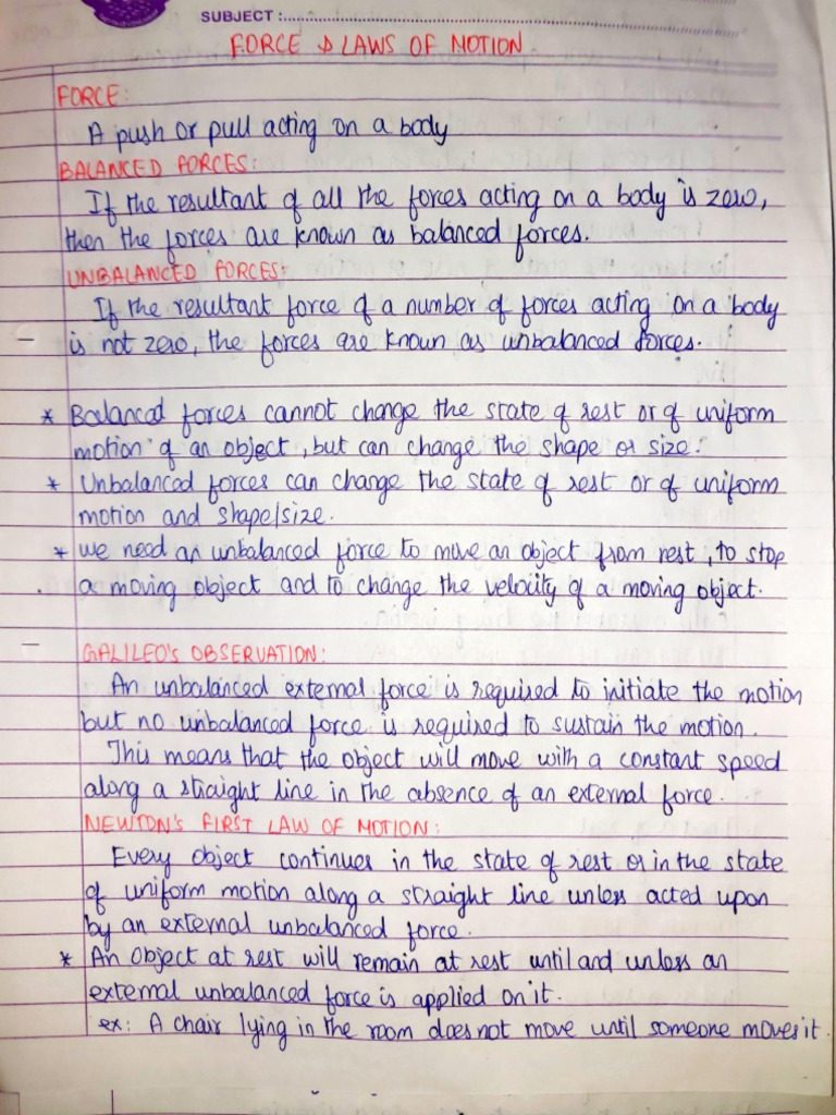 9 TH Force and Laws of Motion | PDF