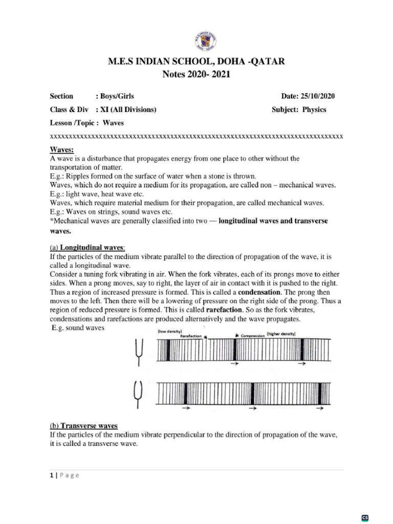 15 Waves Notes | PDF