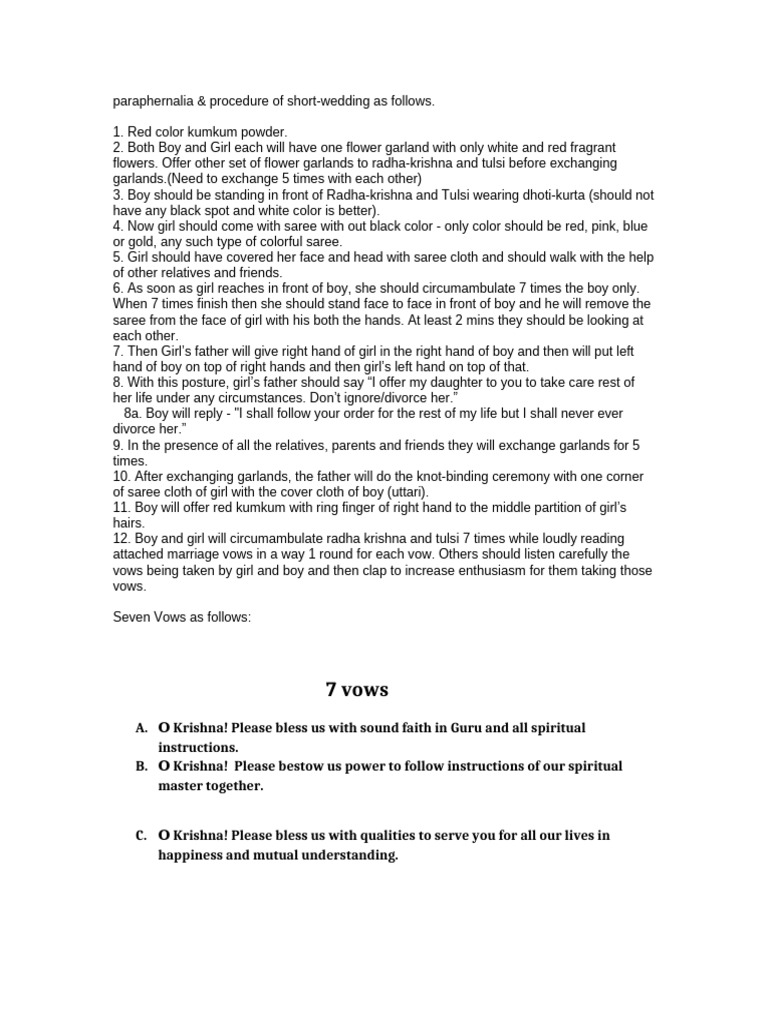 Short Wedding Ceremony Procedure | PDF