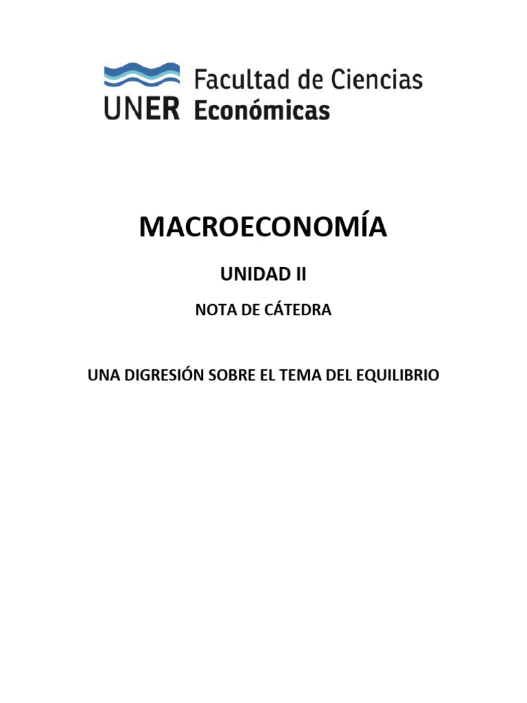 Nota de Cátedra (UII) - Una Digresión Sobre El Tema Del Equilibrio ...
