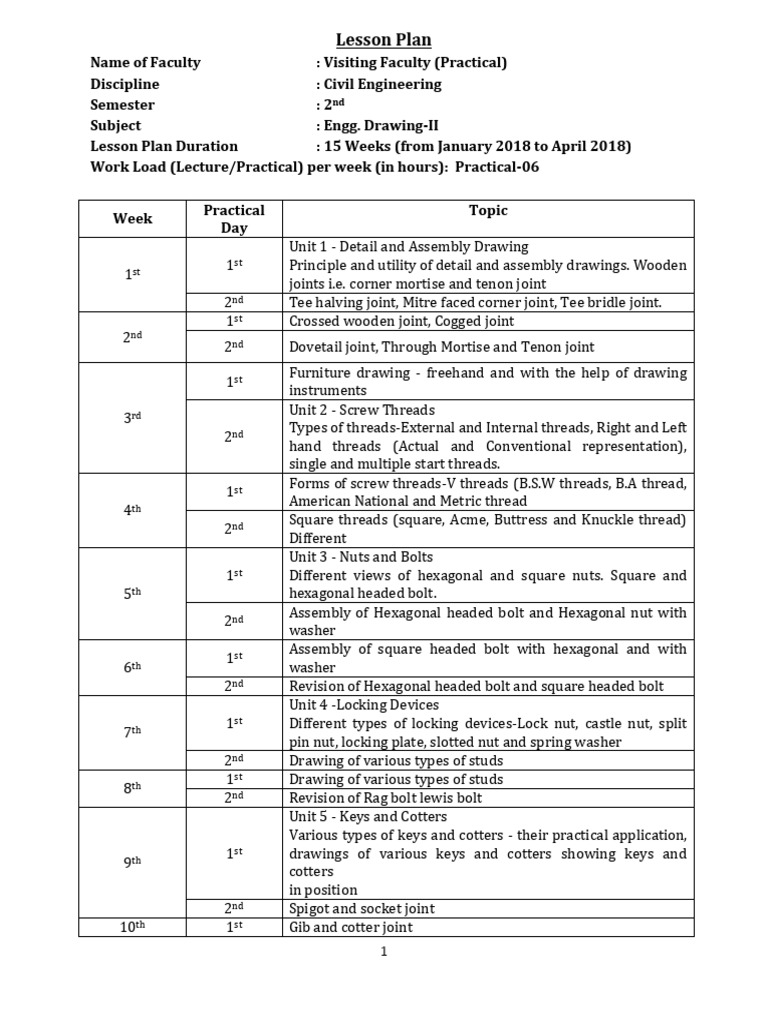 Civil Engineering Lesson Plans Overview | PDF | Concrete | Force