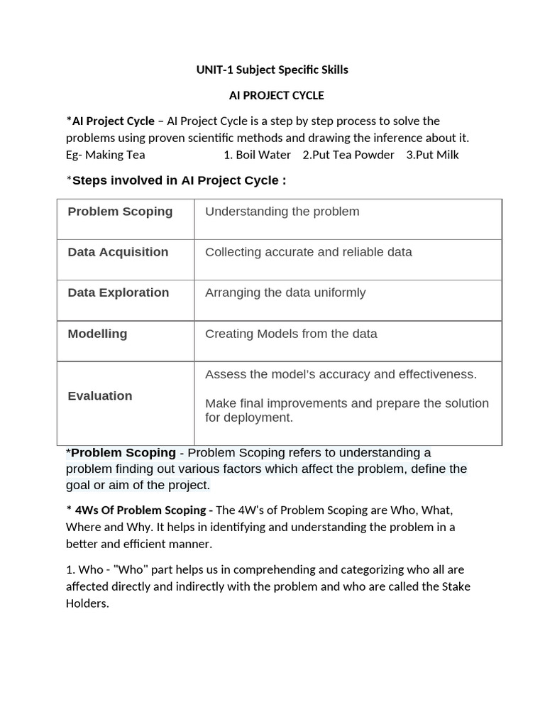 Scoping AI Projects: 4W Framework Guide | PDF | Accuracy And Precision ...
