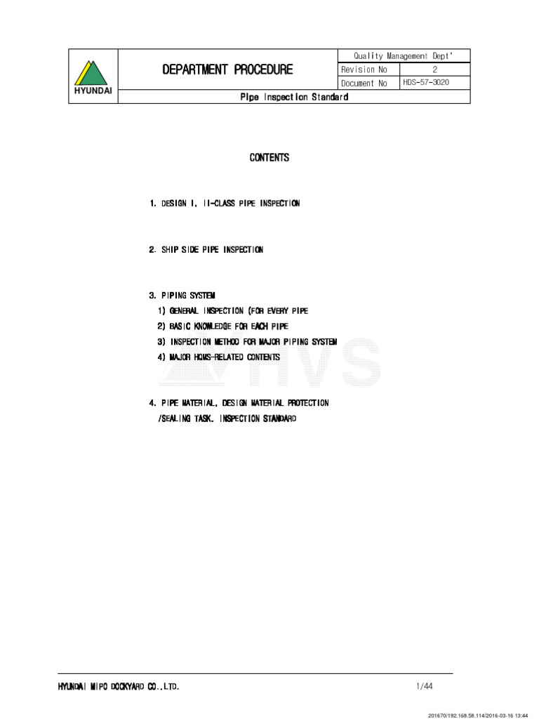 Long Break Pipe Inspection Standards | PDF | Pipe (Fluid Conveyance ...