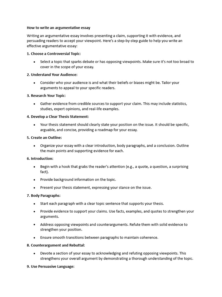 Step-by-Step Guide to Argumentative Essays | PDF | Essays | Argument