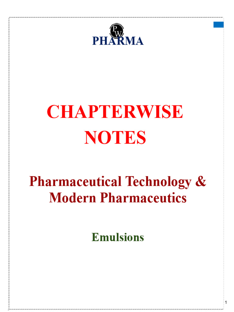 Emulsion Pdf Emulsion Surfactant