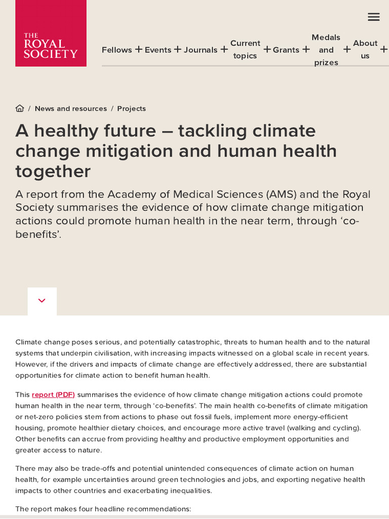 Climate Action and Health Co-Benefits | PDF | Climate Change Mitigation ...