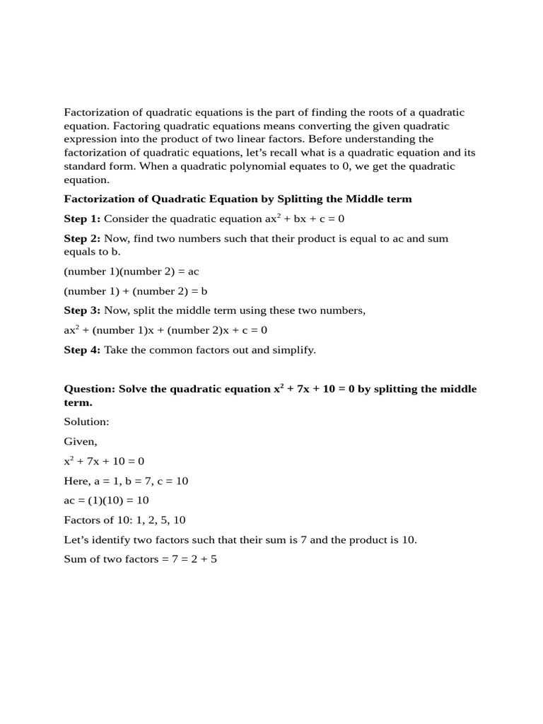 Factor Ization Pdf