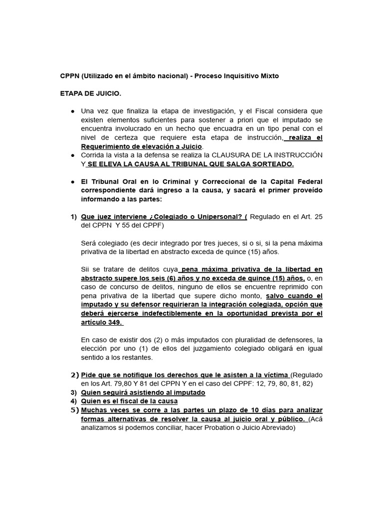 Proceso Inquisitivo Mixto en CPPN | PDF | Fiscal | Sentencia (ley)