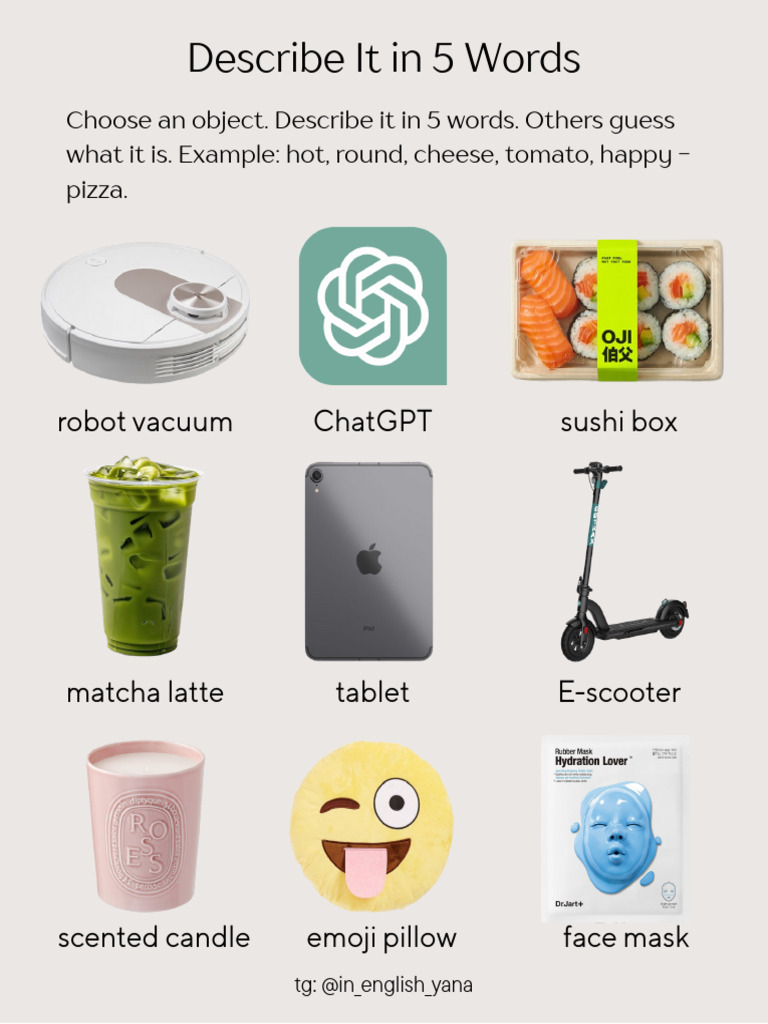 5-Word Object Description Game | PDF