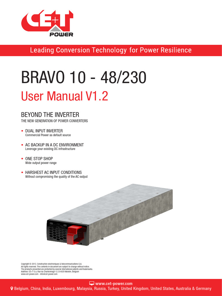Bravo 10 48/230 Inverter User Manual | PDF | Power Inverter | Mains ...