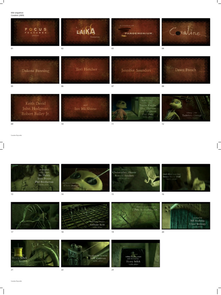 Title Sequence-Coraline | PDF