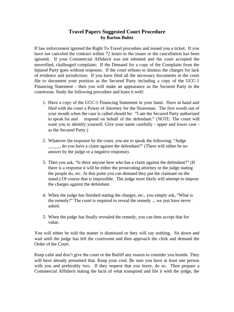 Court Procedure for Secured Parties | PDF | Complaint | Plea