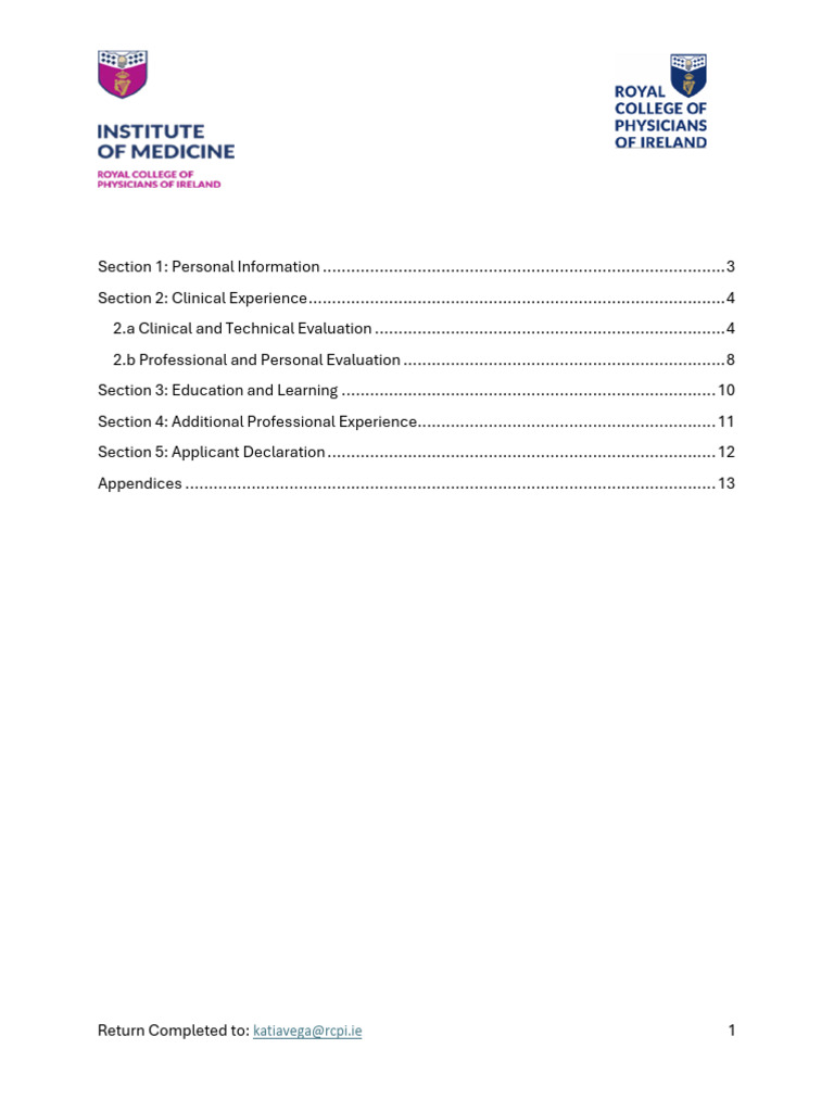 RPL Application Form for Clinical Learning | PDF | Medical Diagnosis ...