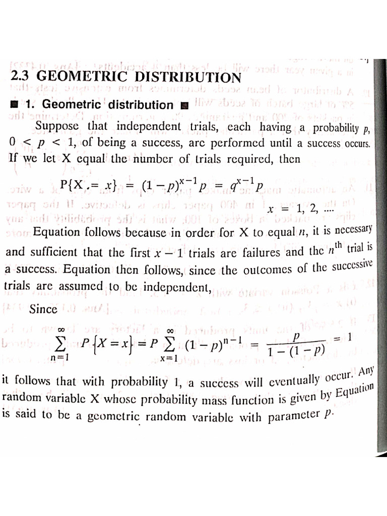 Geometric and Uniform Distribution | PDF