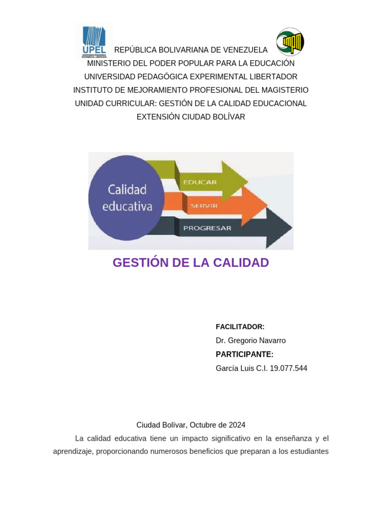 Beneficios de la Calidad Educativa | PDF | Enseñando | Aprendizaje