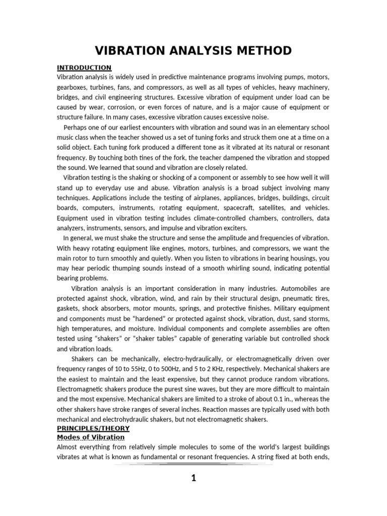 Introduction to Vibration Analysis | PDF | Resonance | Normal Mode