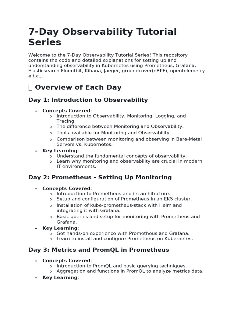 7-Day Kubernetes Observability Guide | PDF | Databases | Software ...