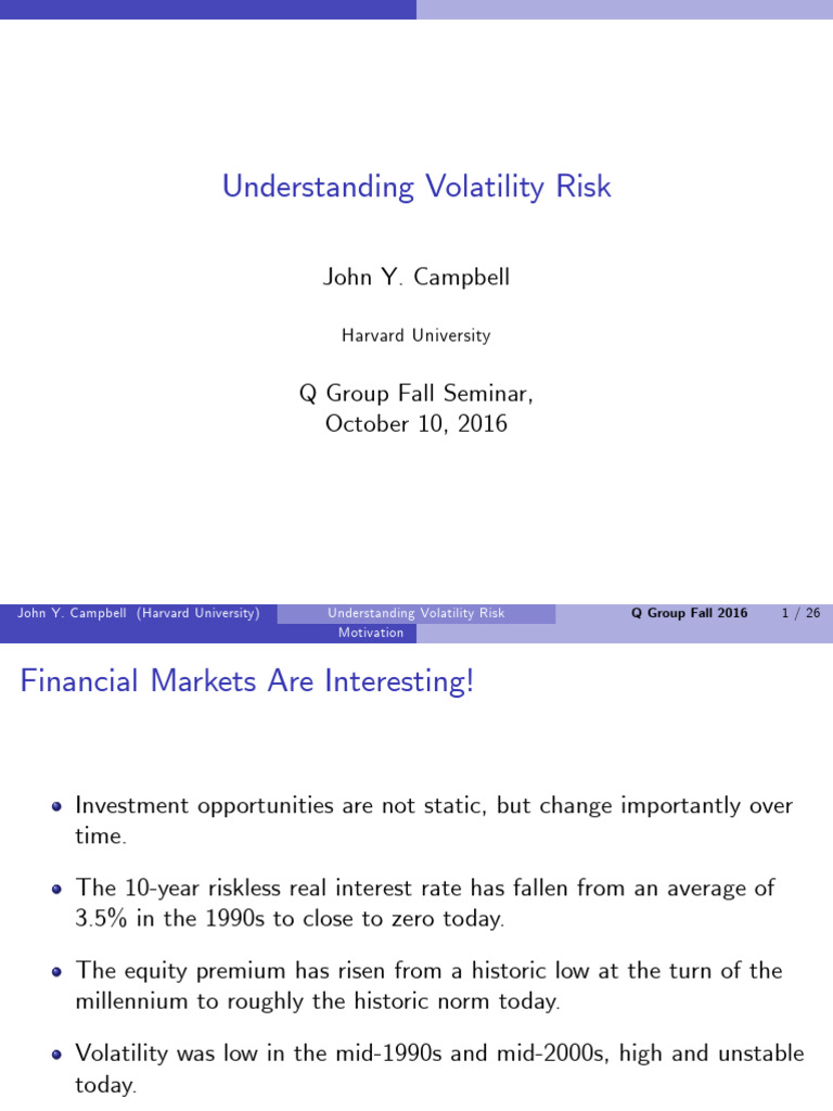 Analyzing Volatility Risk in Investments | PDF | Beta (Finance ...
