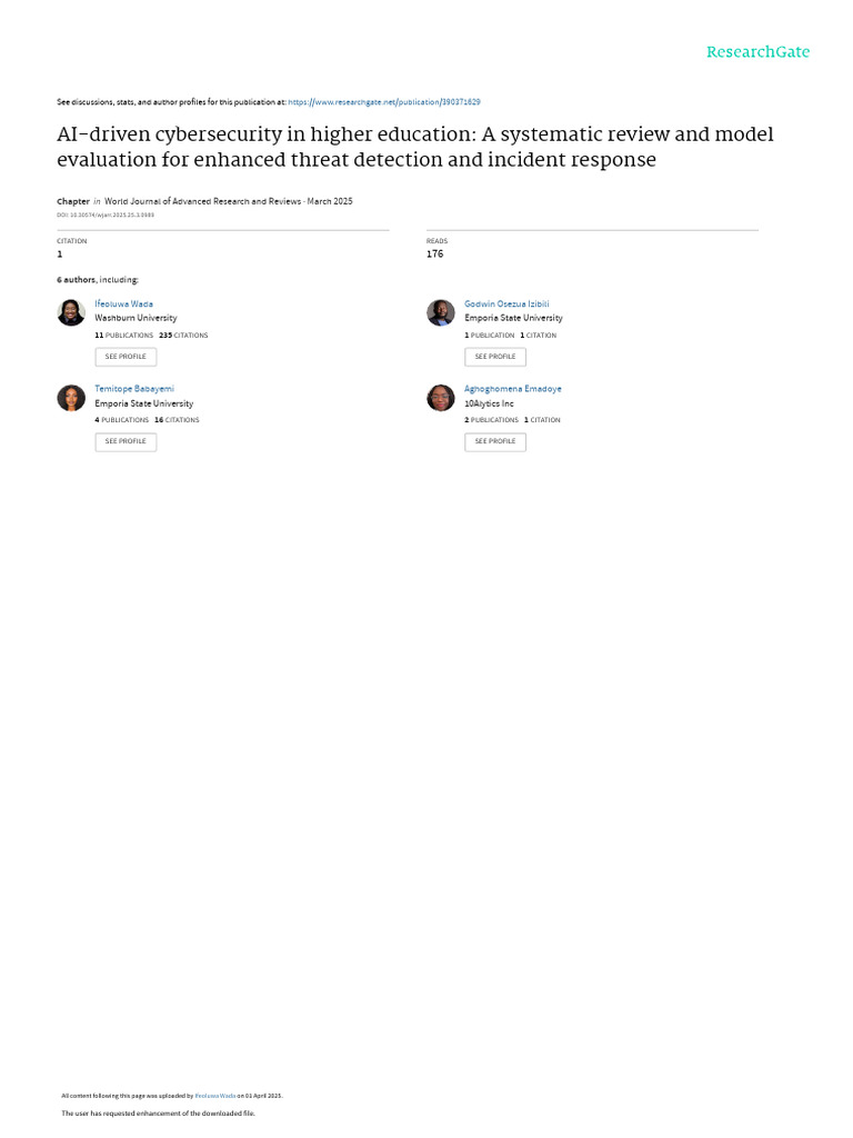 AI Cybersecurity in Higher Education Review | PDF | Computer Security ...