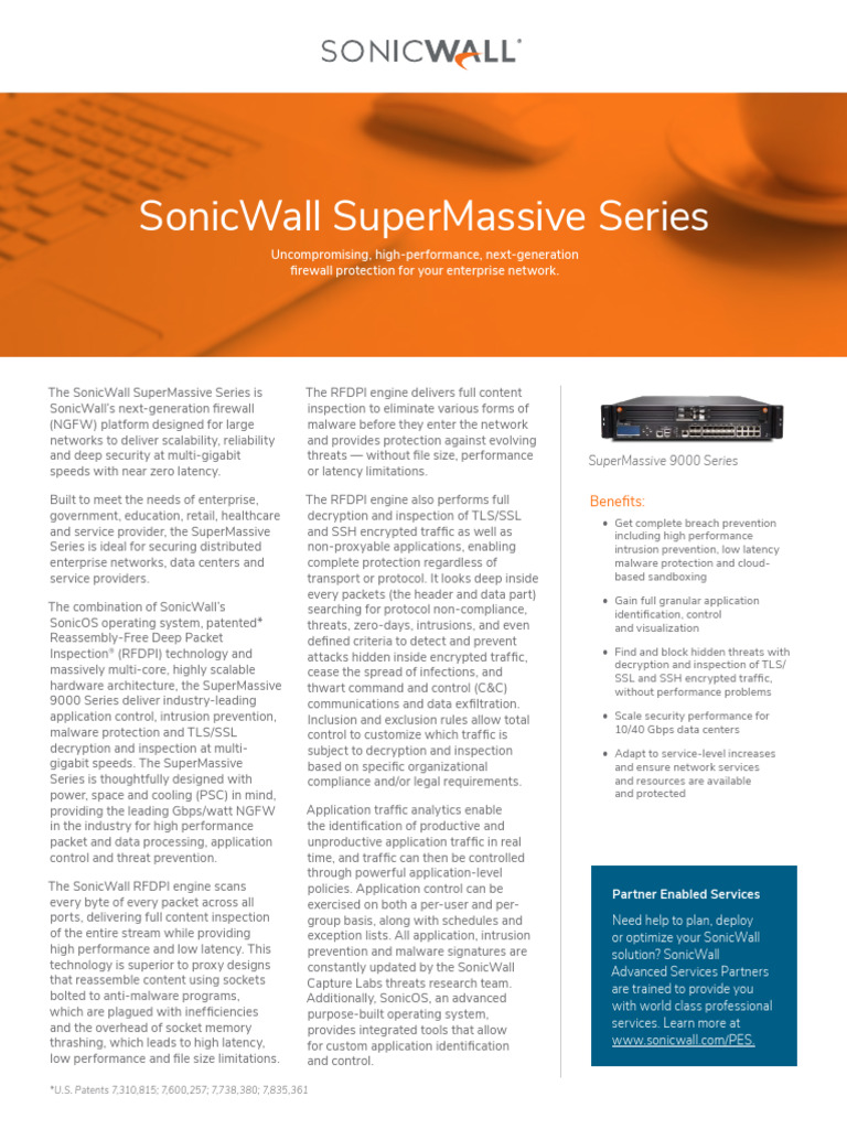 Datasheet Sonicwall Supermassive Series | PDF | Virtual Private Network ...