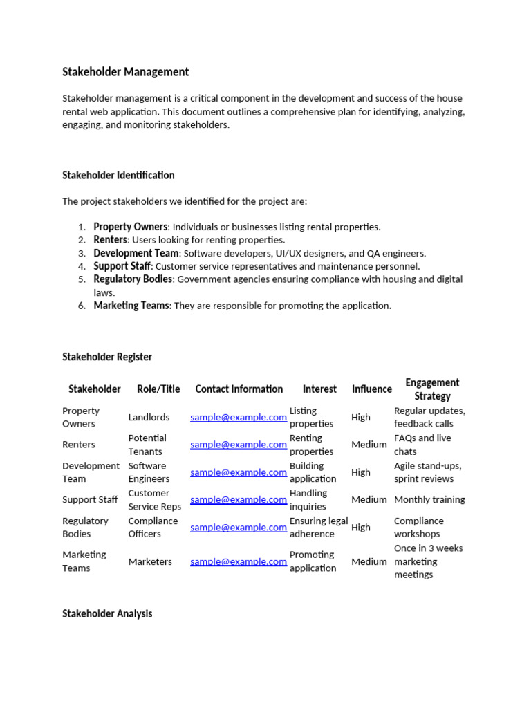 Stakeholder Management for Rental App | PDF | Software Testing | Usability