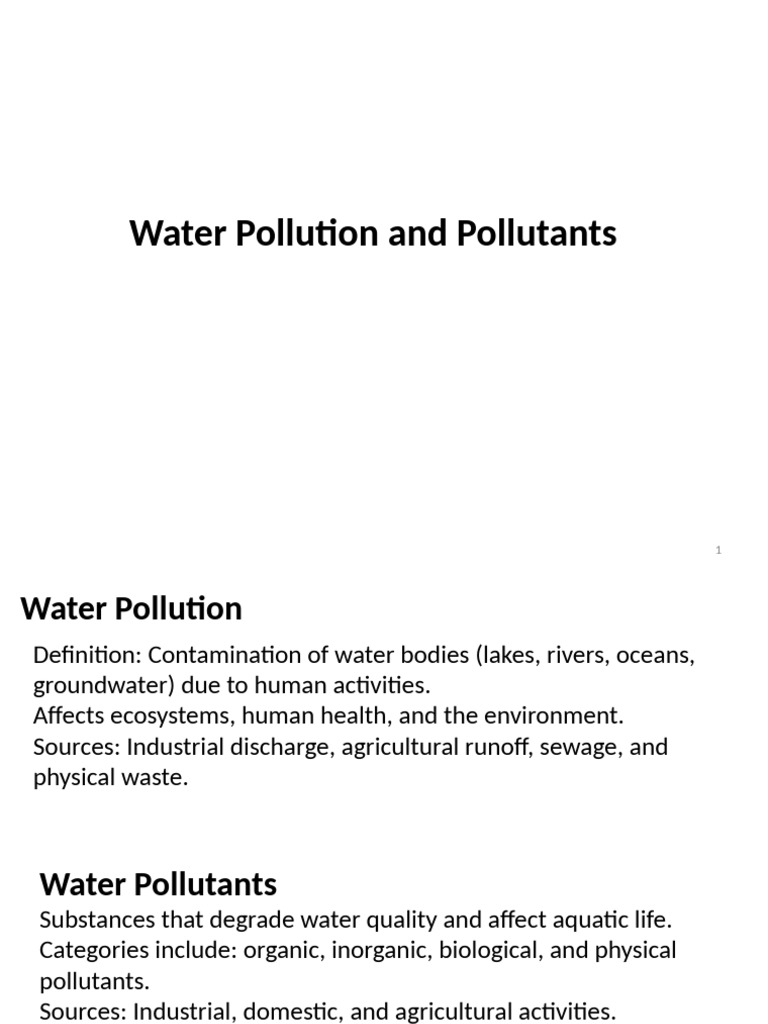 Water Pollution: Causes, Effects, and Solutions | PDF