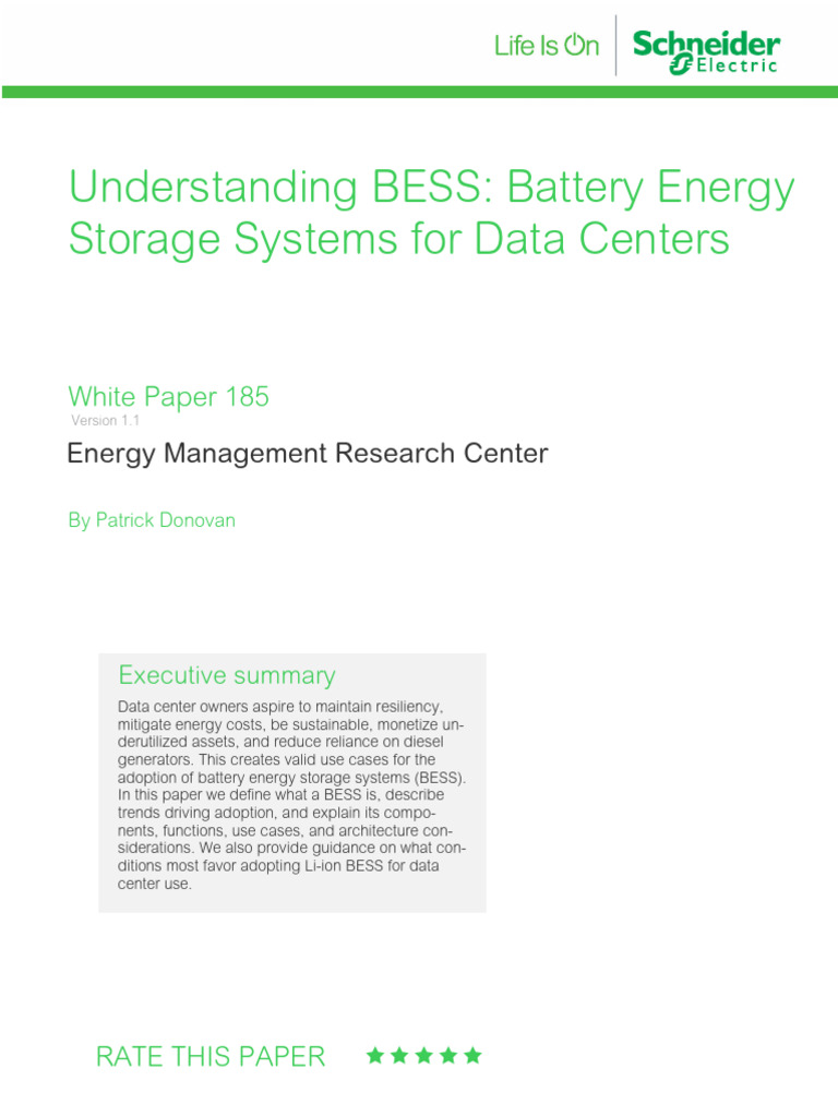 BESS for Data Centers: Key Insights | PDF | Electrical Grid | Energy ...