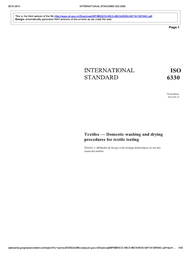 Iso 6330 2012 | PDF
