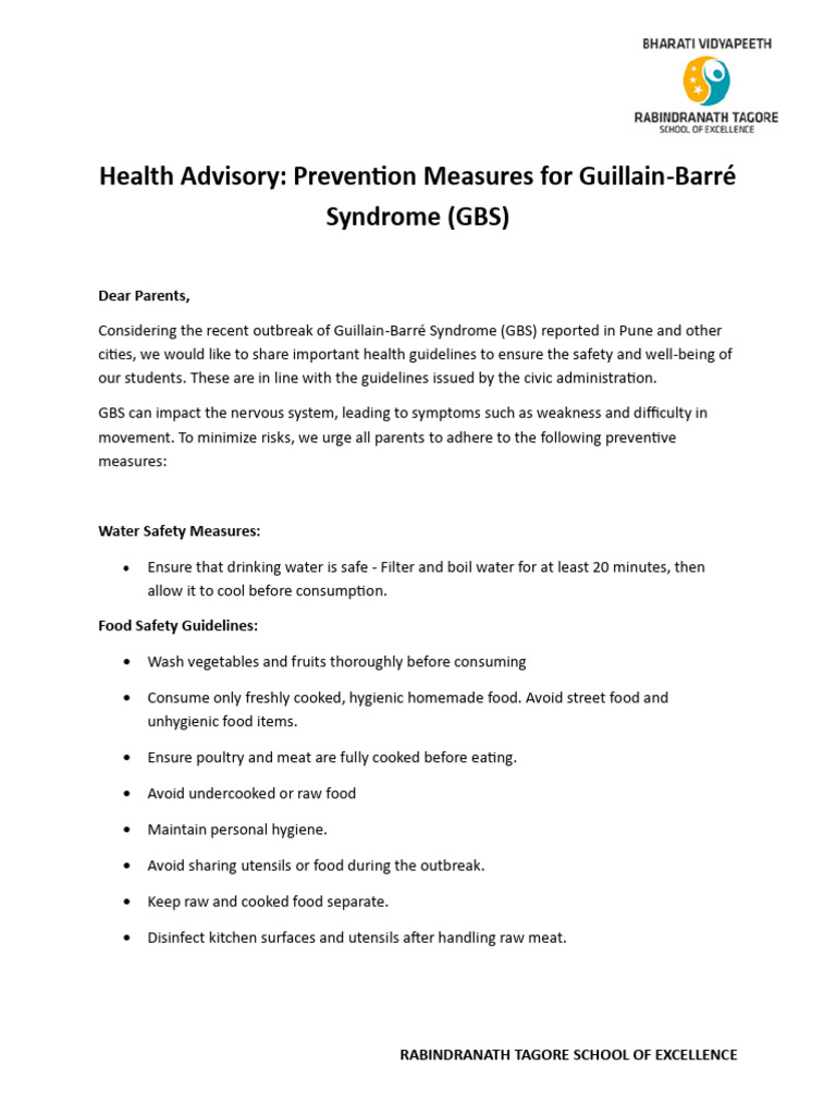 GBS Prevention Guidelines for Parents | PDF | Hygiene | Medical Specialties